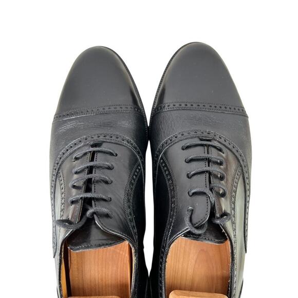 MEZLAN Florence Leather Oxford Dress Shoes in Black Men’s 8.5W Cap Toe Handmade main image 5